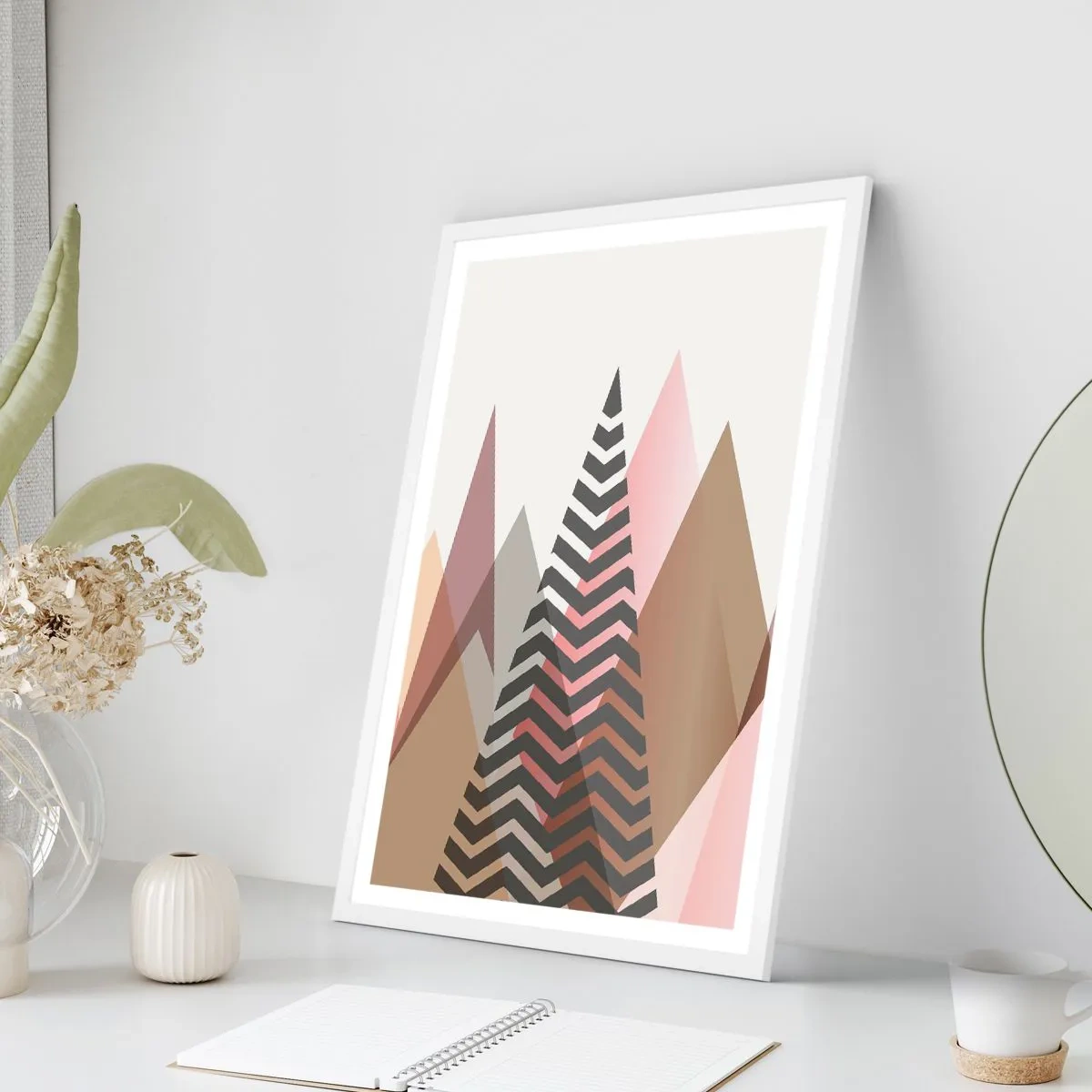 Plakát v bílém rámu - Pyramidální pohled - 70x100 cm