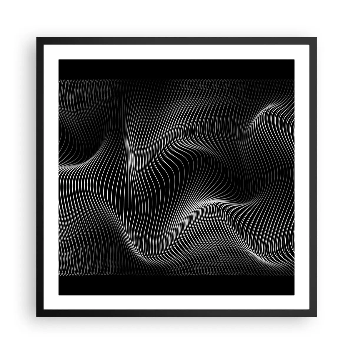 Plakát v černém rámu - Tanec světla v prostoru - 60x60 cm