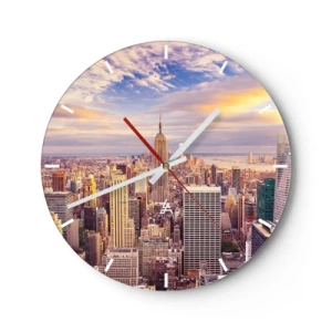 Nástěnné hodiny - Dosáhnout samotná oblaka - 40x40 cm