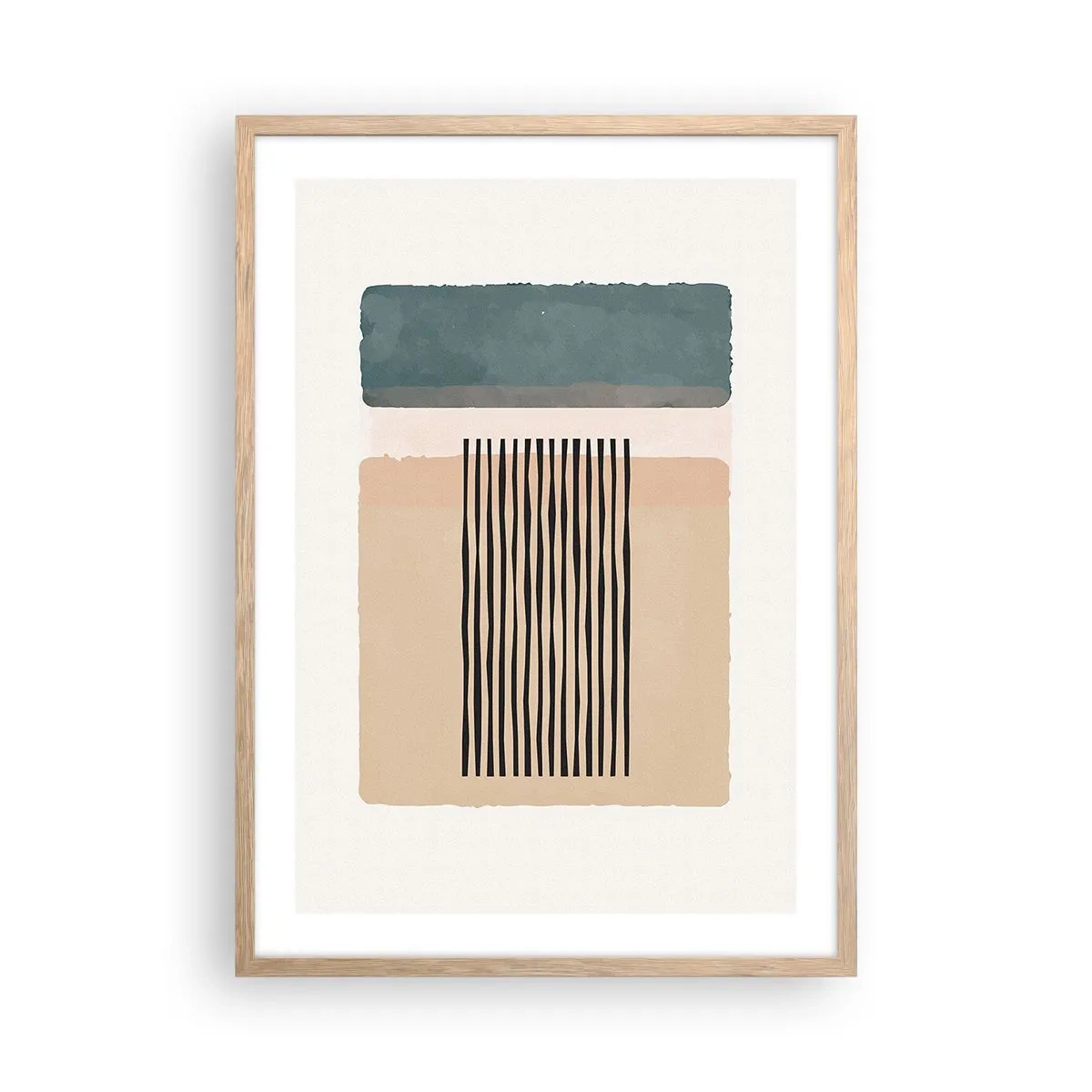 Plakát v rámu světlý dub - Všechno v pořádku - 50x70 cm