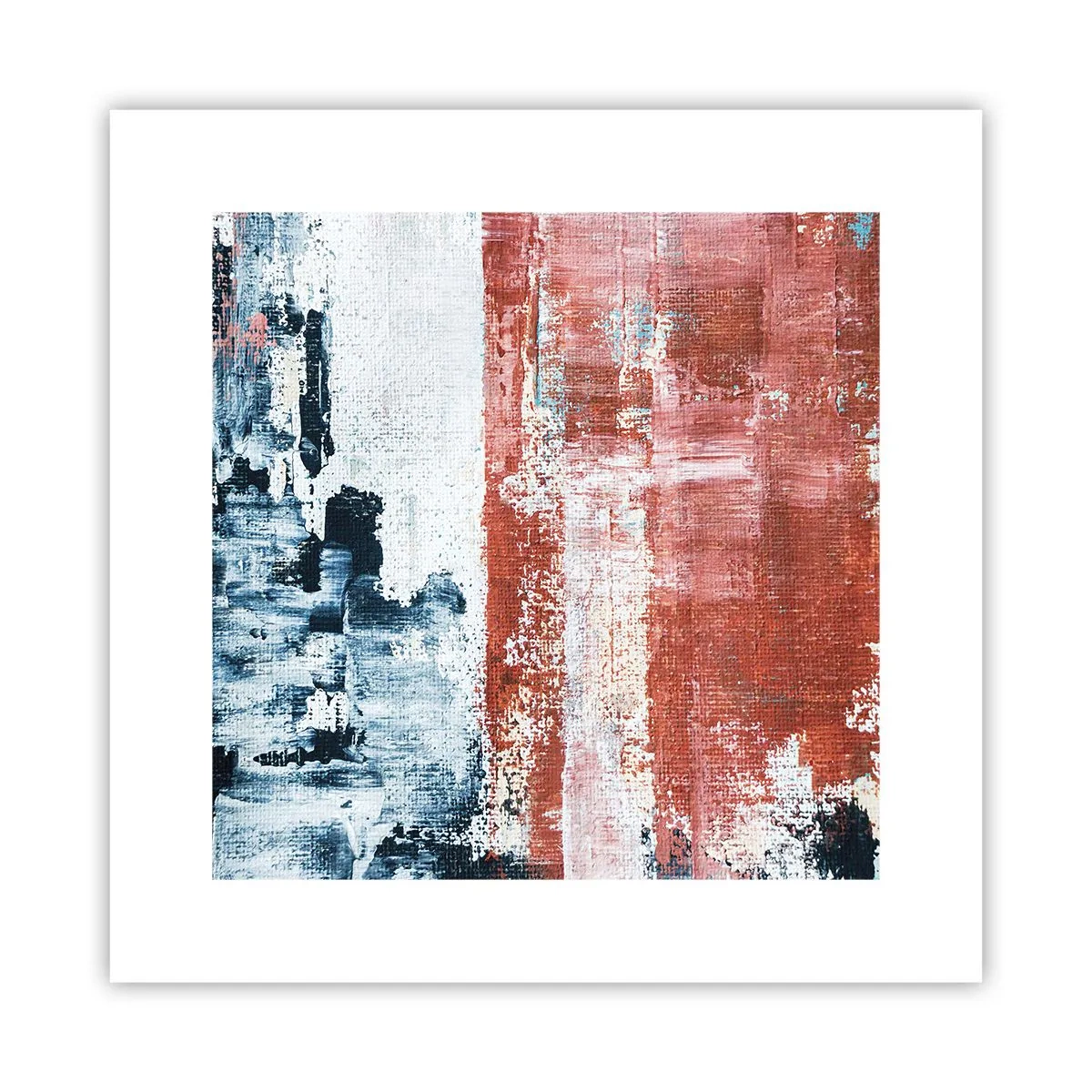 Plakát - Abstraktní půl na půl - 30x30 cm