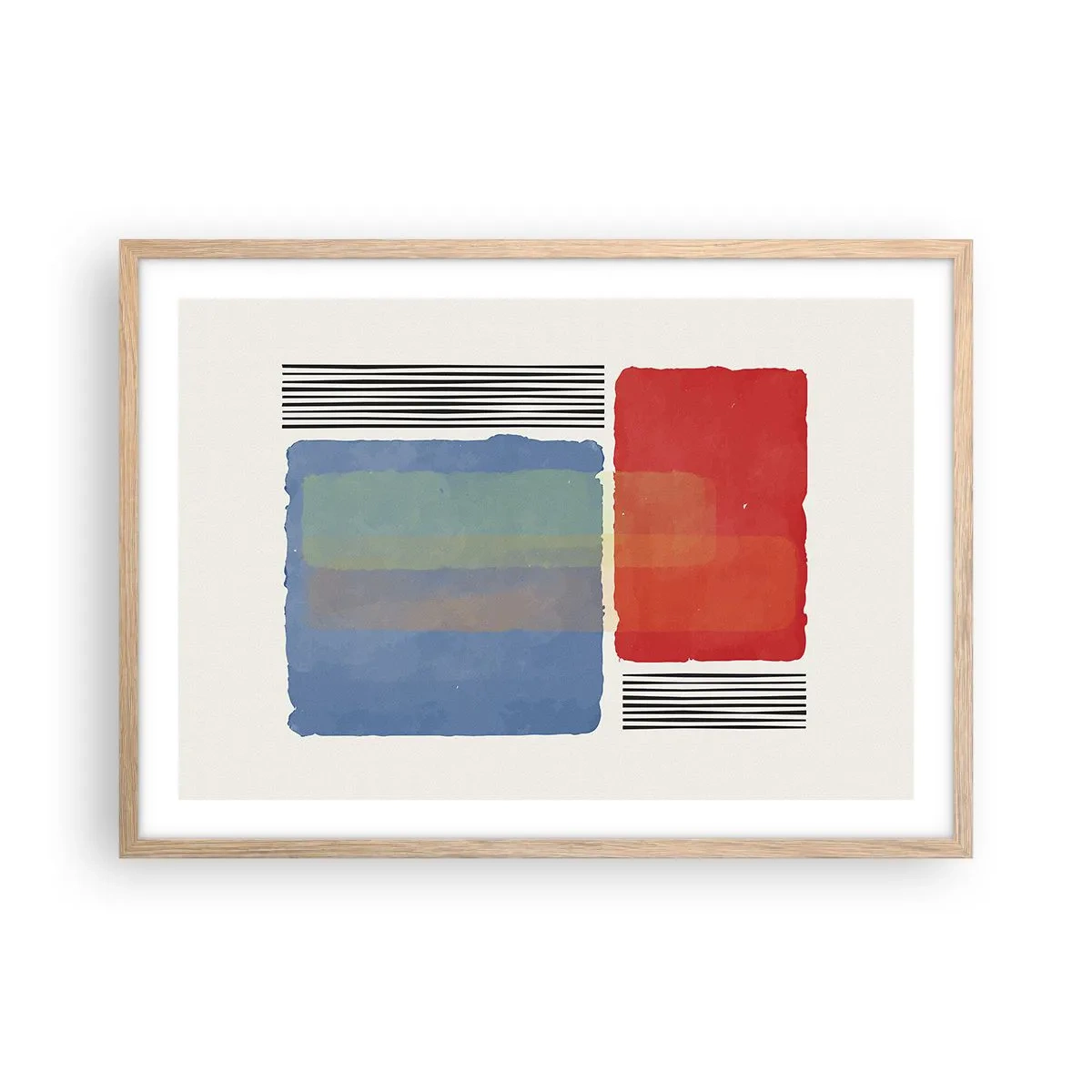 Plakát v rámu světlý dub - Duch a písmeno geometrie - 70x50 cm