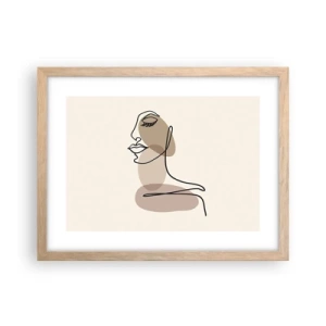 Plakát v rámu světlý dub - Při poslechu samé sebe - 40x30 cm