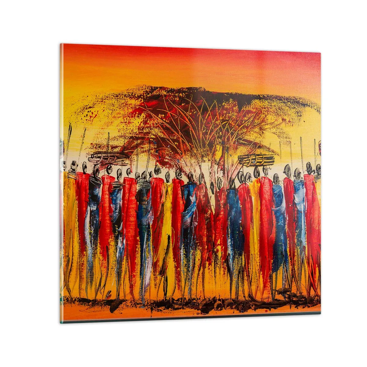 Obraz na skle - Tam, tam, tam, tam jdou - 30x30 cm