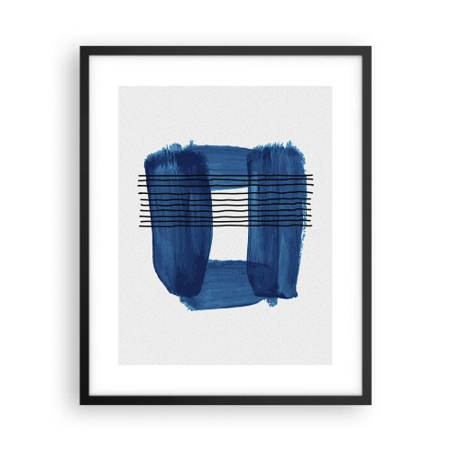 Plakát v černém rámu - Modročerná kompozice - 40x50 cm