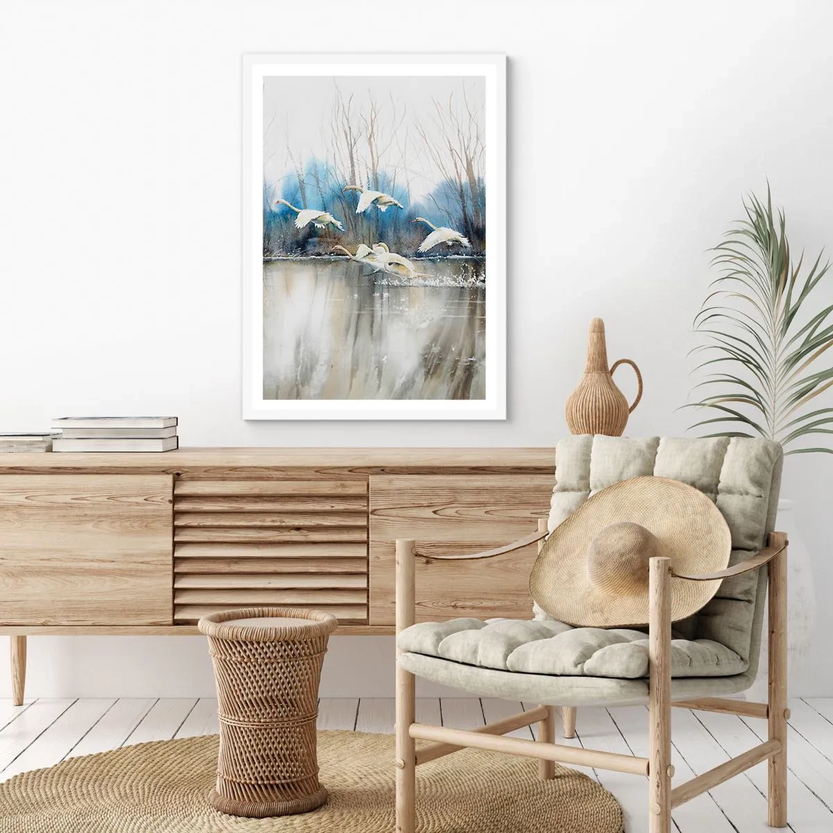 Plakát v bílém rámu - Jako v povídce o divokých labutích - 61x91 cm