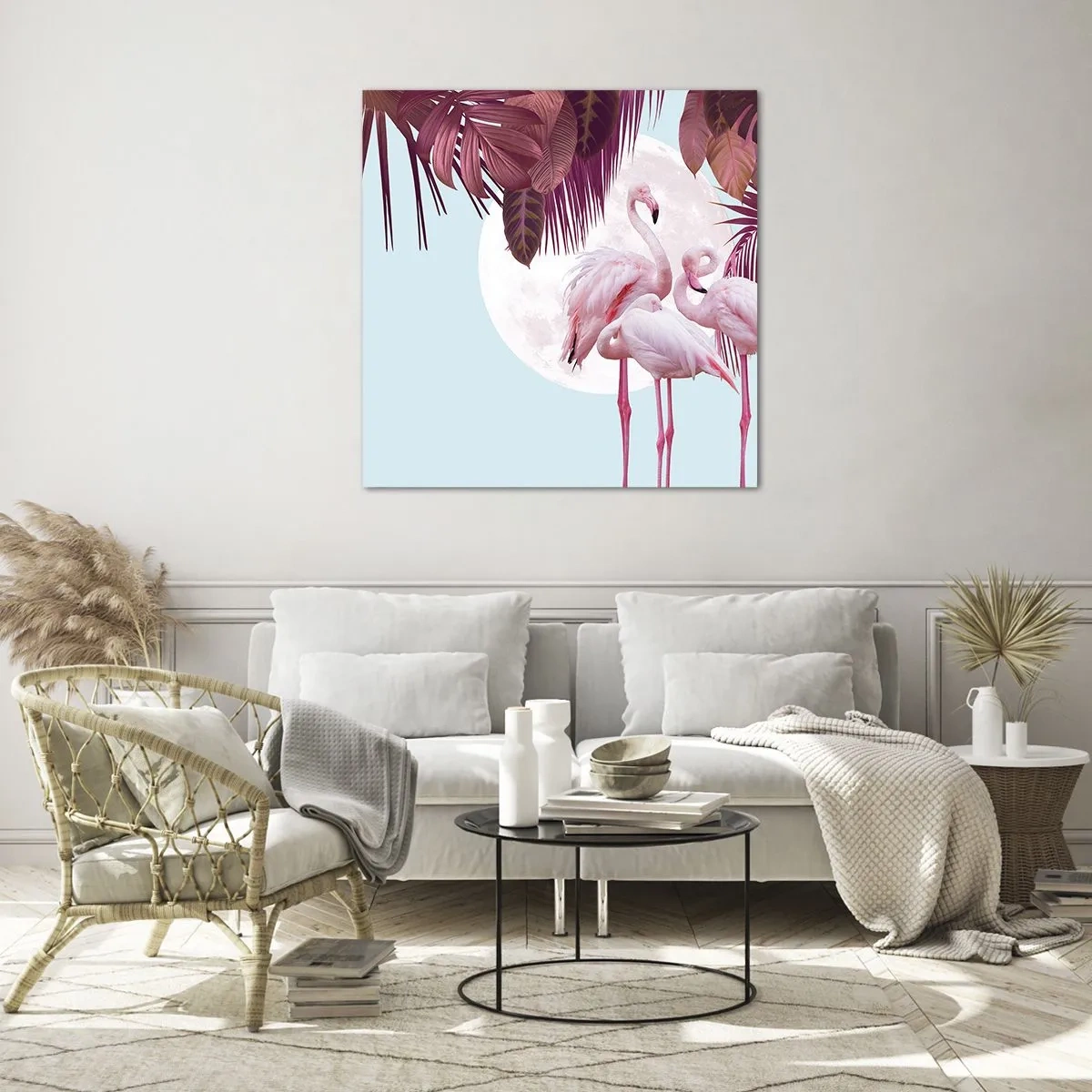 Obraz na skle - Tři ptačí grácie - 70x70 cm