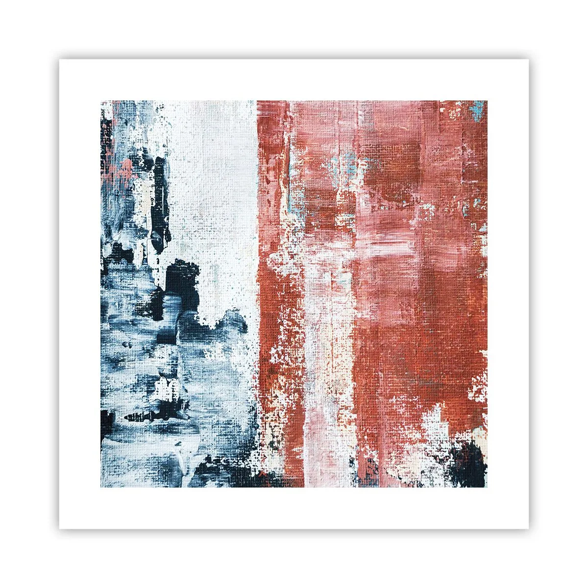 Plakát - Abstraktní půl na půl - 40x40 cm