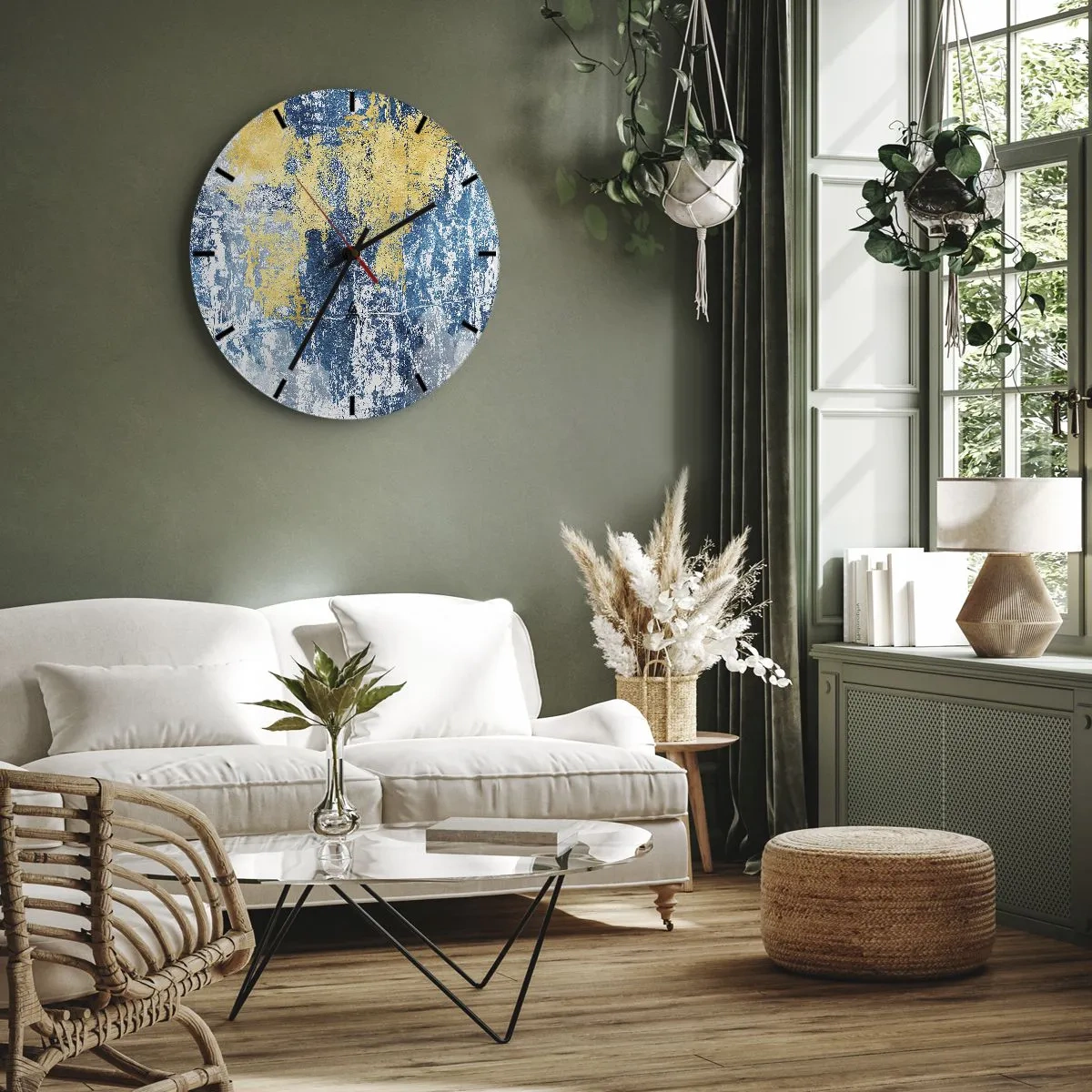 Nástěnné hodiny - Abstrakce s dobrou náladou - 30x30 cm