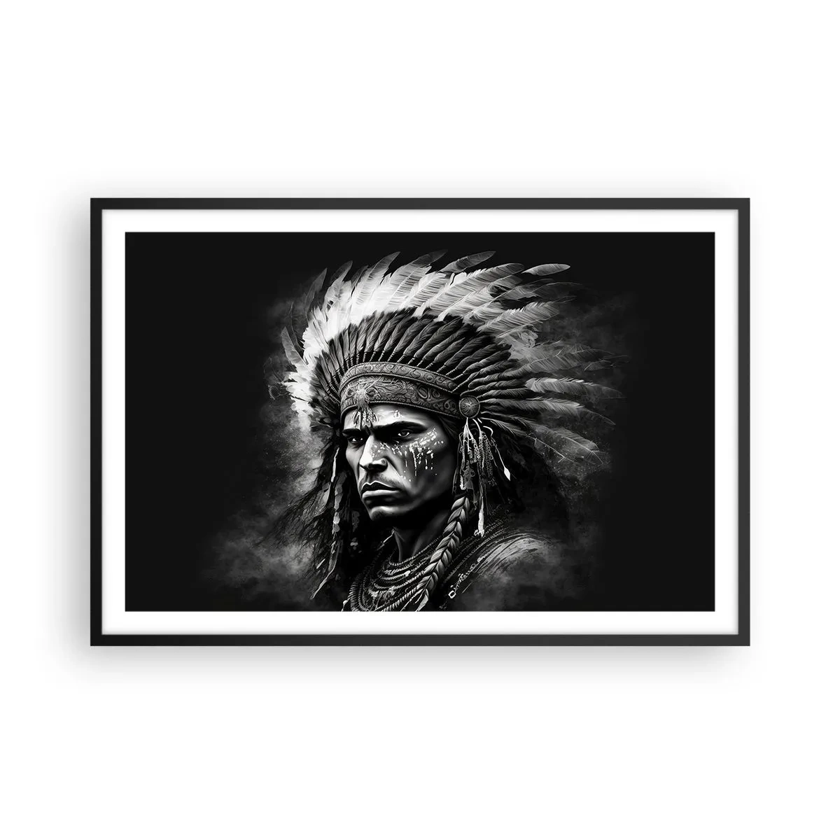 Plakát v černém rámu - Vůdce a bojovník - 91x61 cm