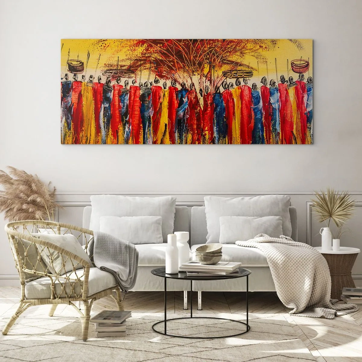 Obraz na skle - Tam, tam, tam, tam jdou - 100x40 cm
