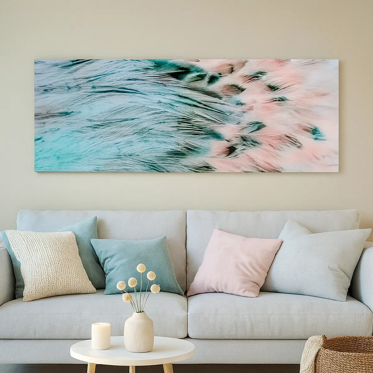 Obraz na plátně - Safírově růžové chmýří - 30x30 cm