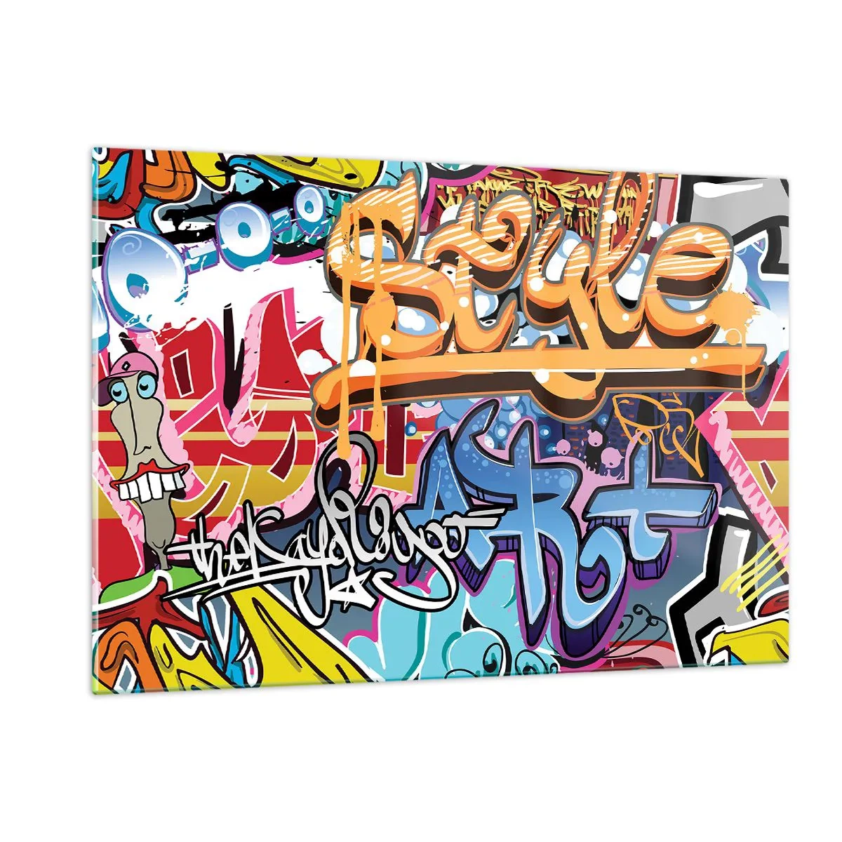 Obraz na skle - Nástěnné malby, nástěnné malby, nástěnné malby… - 120x80 cm