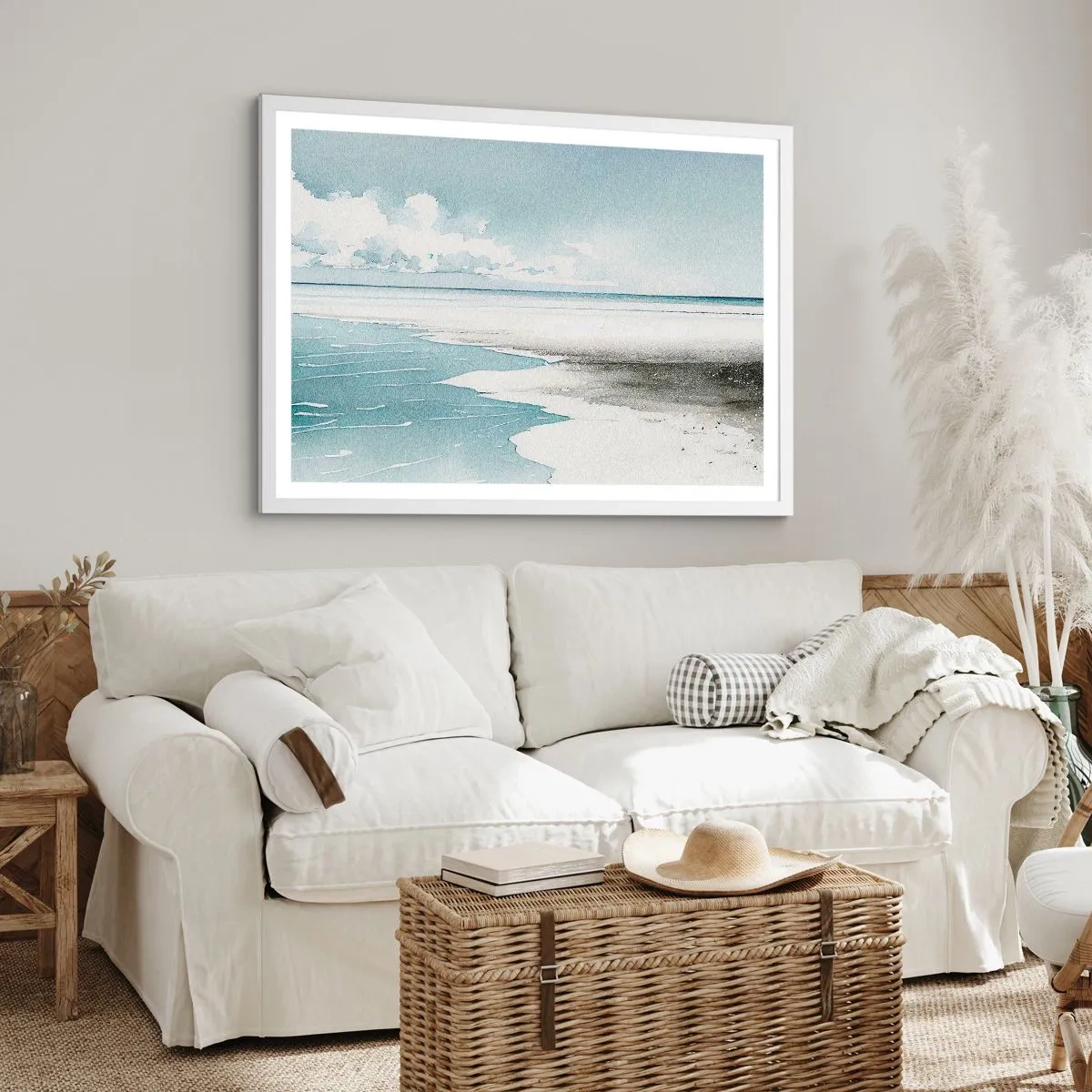 Plakát v bílém rámu - Jemný příliv - 70x50 cm