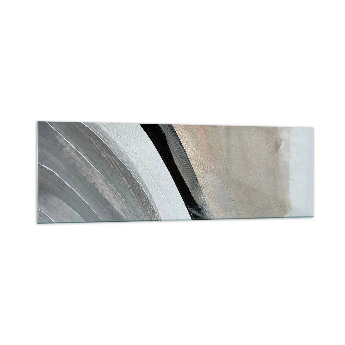 Obraz na skle - Kompozice: černý a šedý oblouk - 160x50 cm