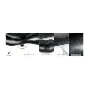 Vzor Fototapety Samolepicí Deluxe Sticker - Smyslná záhada - žena V Klobouku, Modelka, Černý a bílý - 100x30 cm