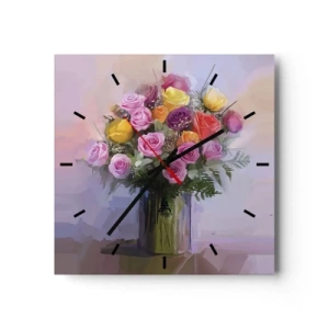 Nástěnné hodiny - Zachycená krása - 40x40 cm