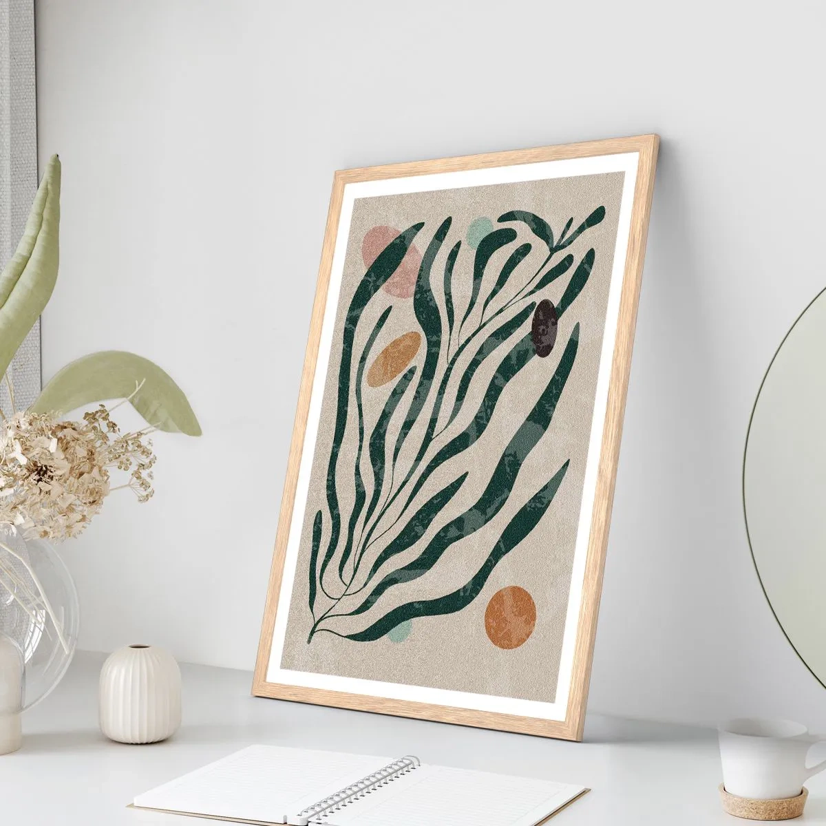 Plakát v rámu světlý dub - Uprostřed zeleně - 40x50 cm