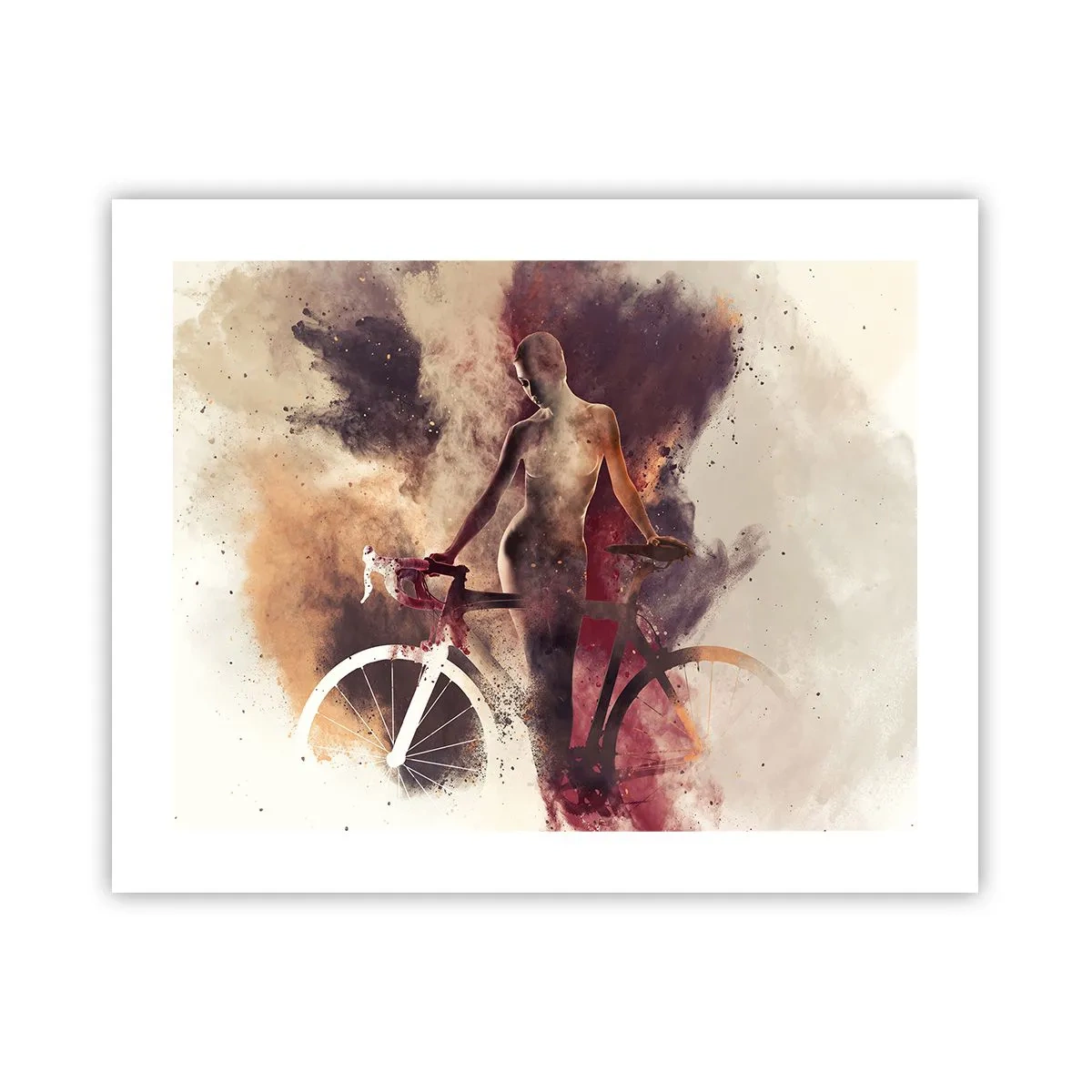 Plakát - Cyklistická duše v mramorových tvarech - 50x40 cm