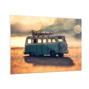 Obraz na skle - Konec bůžků: peněz a práce - 100x70 cm