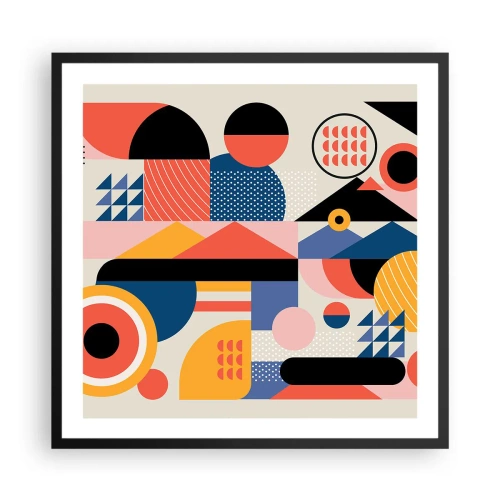 Plakát v černém rámu - Kompozice: pojďme si hrát - 60x60 cm