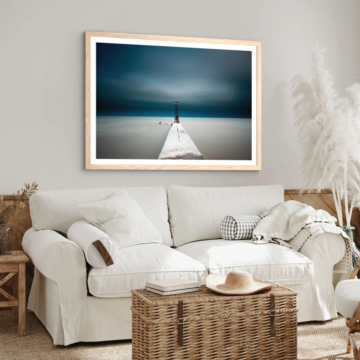 Plakát v rámu světlý dub - Setkat se s nekonečnem - 91x61 cm