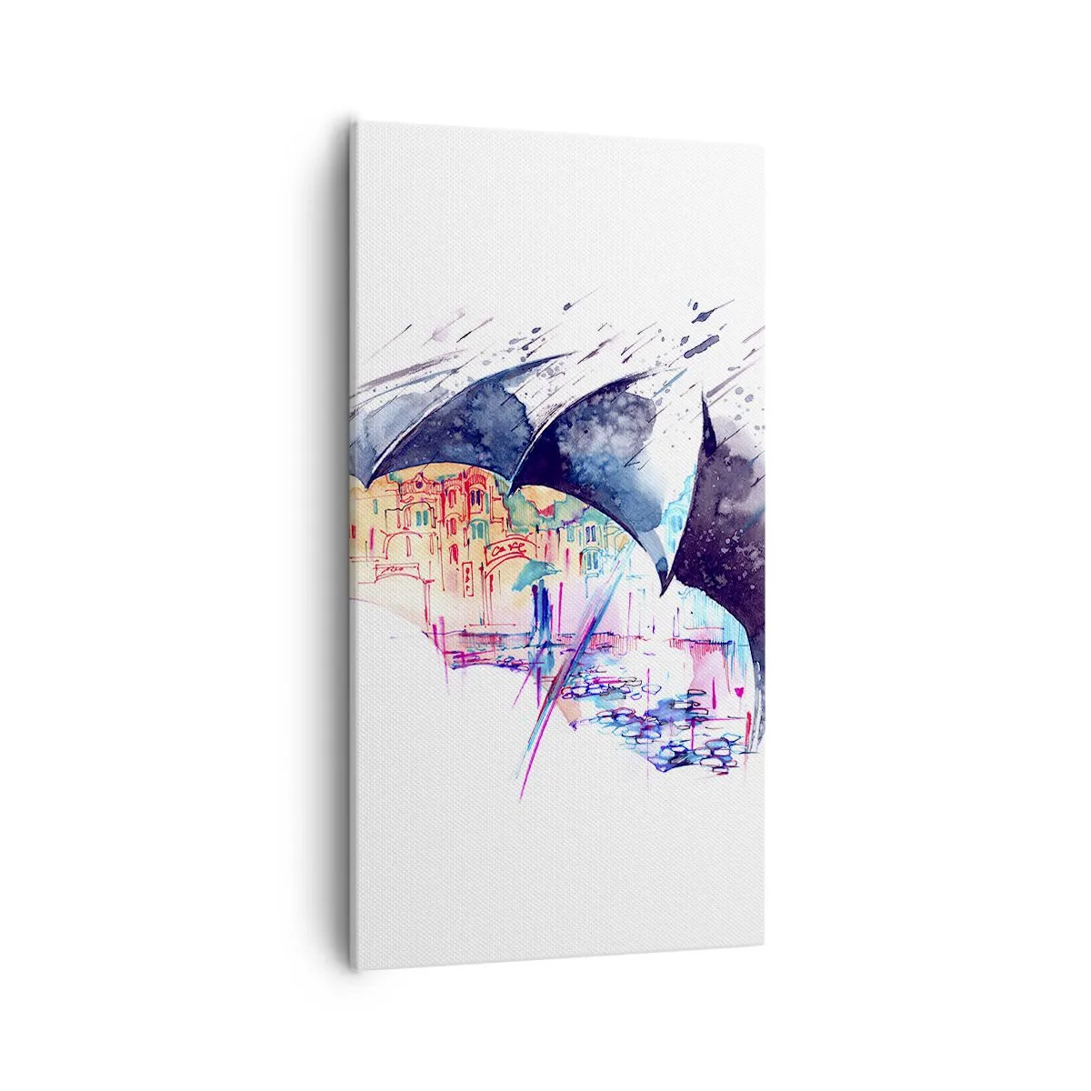 Obraz na plátně - Procházka v dešti - 55x100 cm