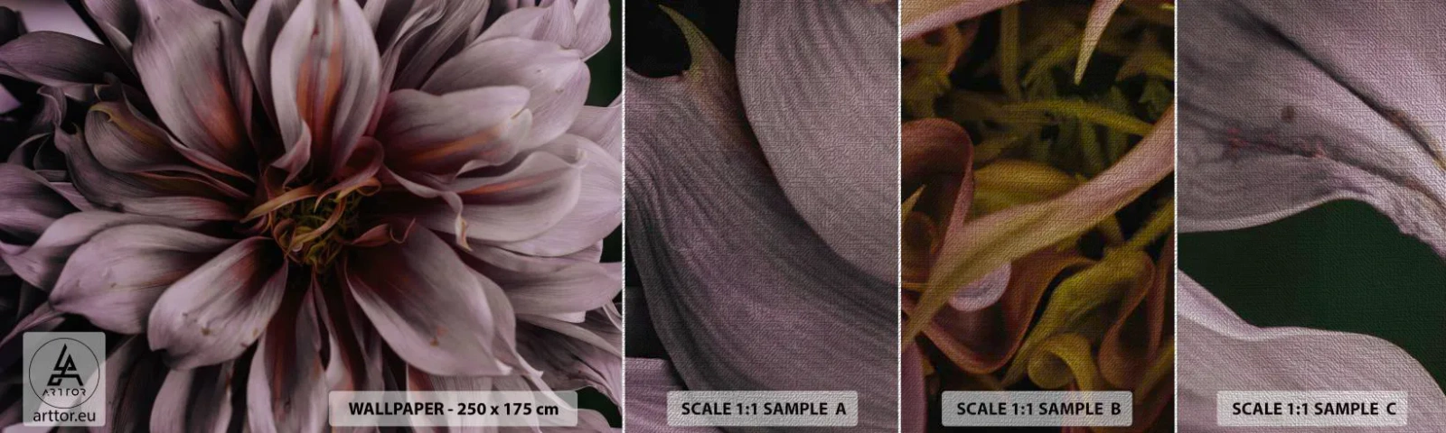 Vzor Fototapety Premium Canvas - Květinové srdce - Kytice květin, Jiřina, Květ - 100x30 cm