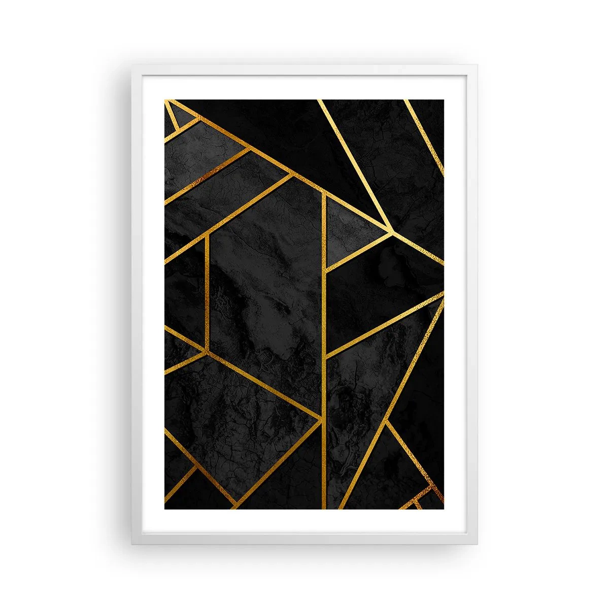 Plakát v bílém rámu - Temnota a světlo - 50x70 cm