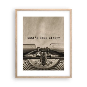 Plakát v rámu světlý dub - Pověz mi - 40x50 cm