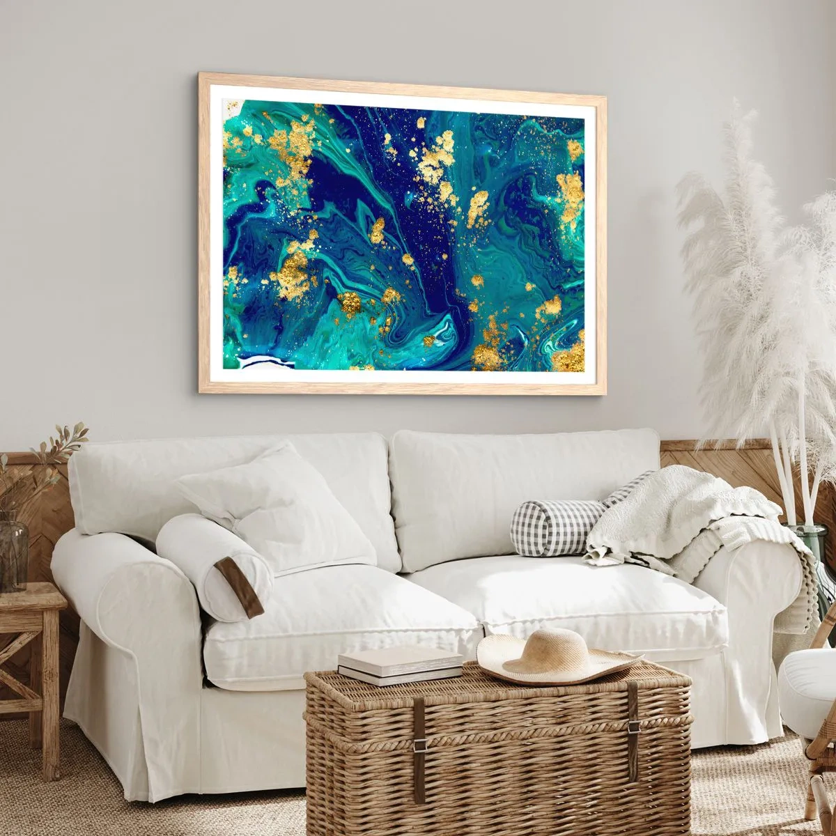 Plakát v rámu světlý dub - Plátky slunce - 40x30 cm