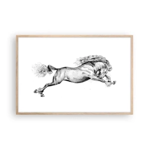 Plakát v rámu světlý dub - Zastavený v cvalu - 91x61 cm