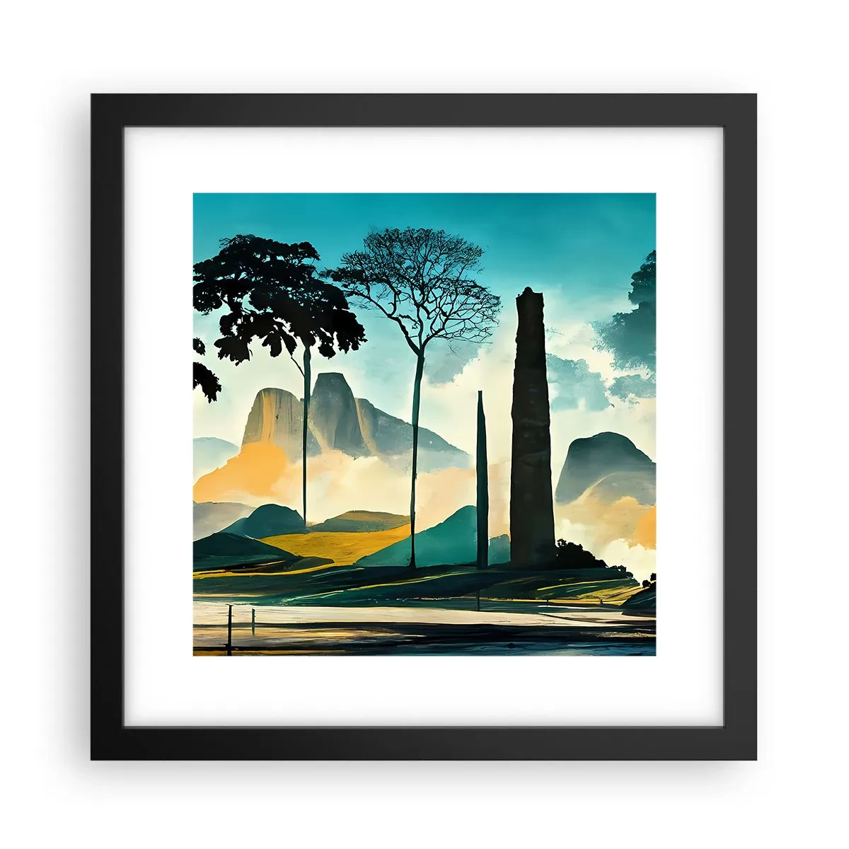 Plakát v černém rámu - Výš a výš - 30x30 cm