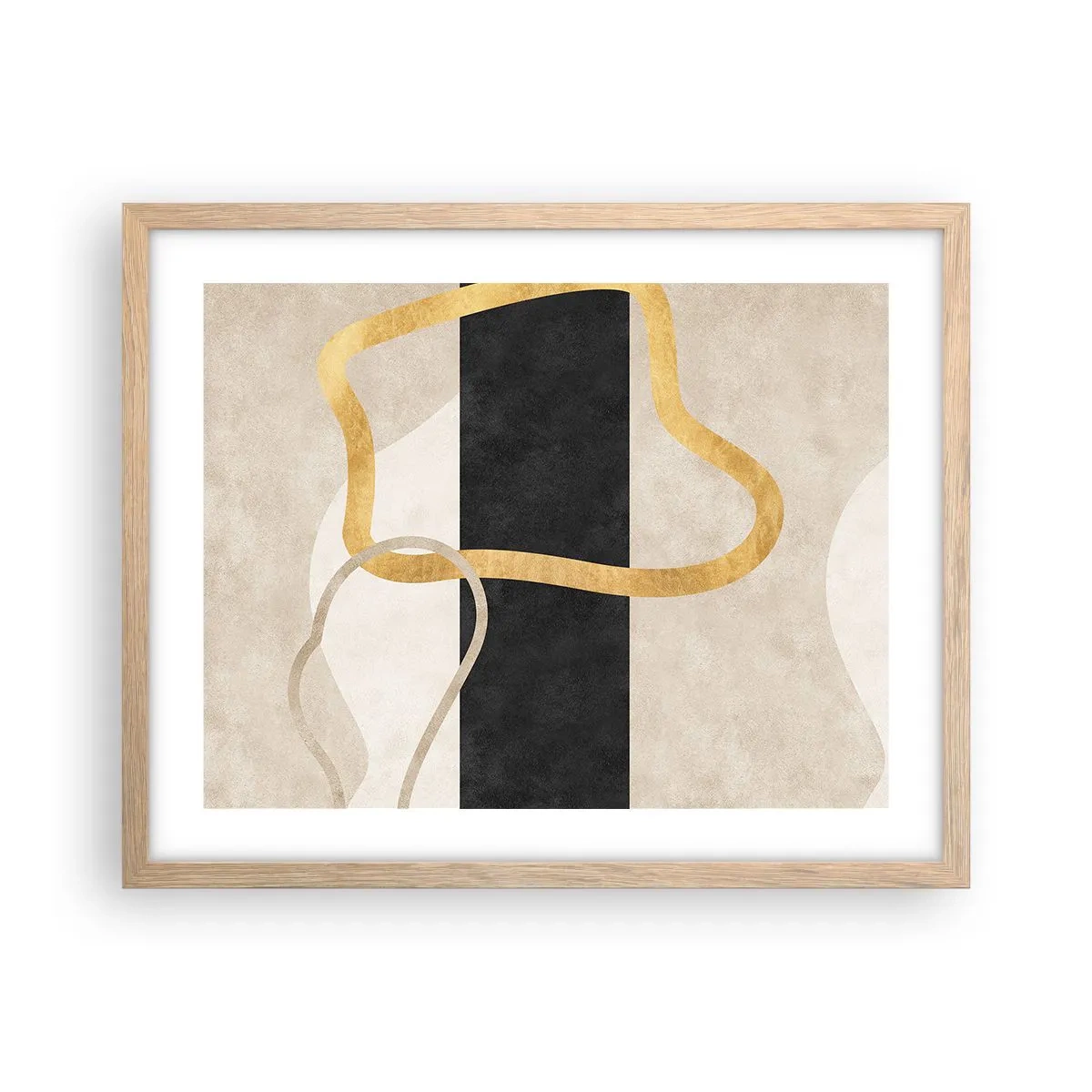 Plakát v rámu světlý dub - Tvary ve smyčce - 50x40 cm