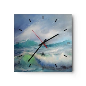 Nástěnné hodiny - „Vichřice zavyla triumfálně…“ - 40x40 cm