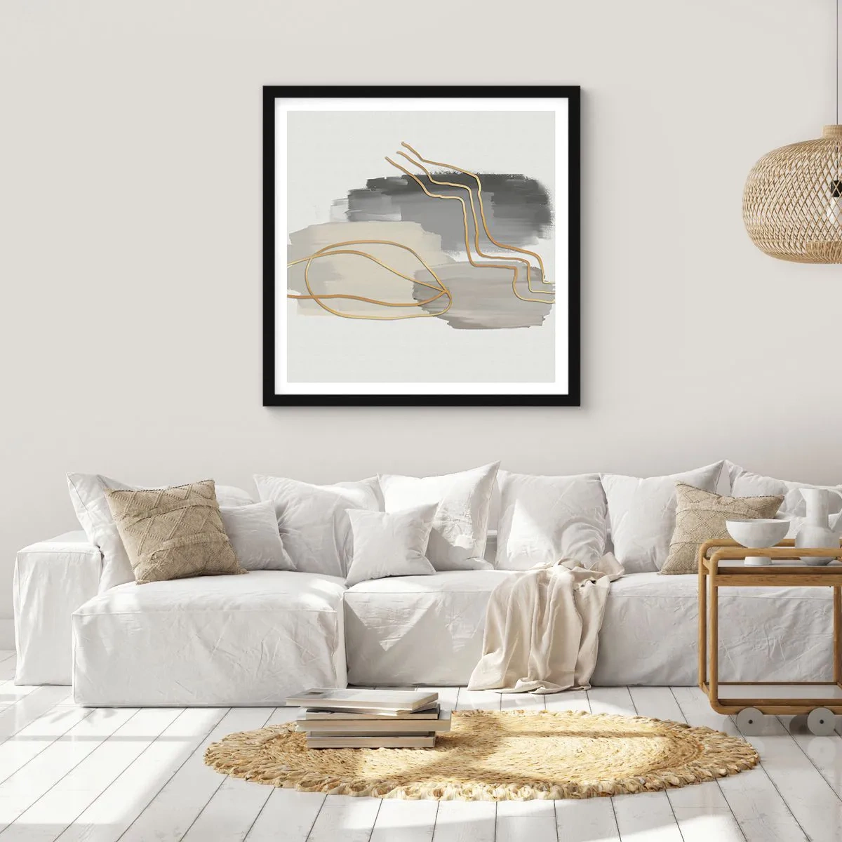 Plakát v černém rámu - Trvání a pohyb - 60x60 cm