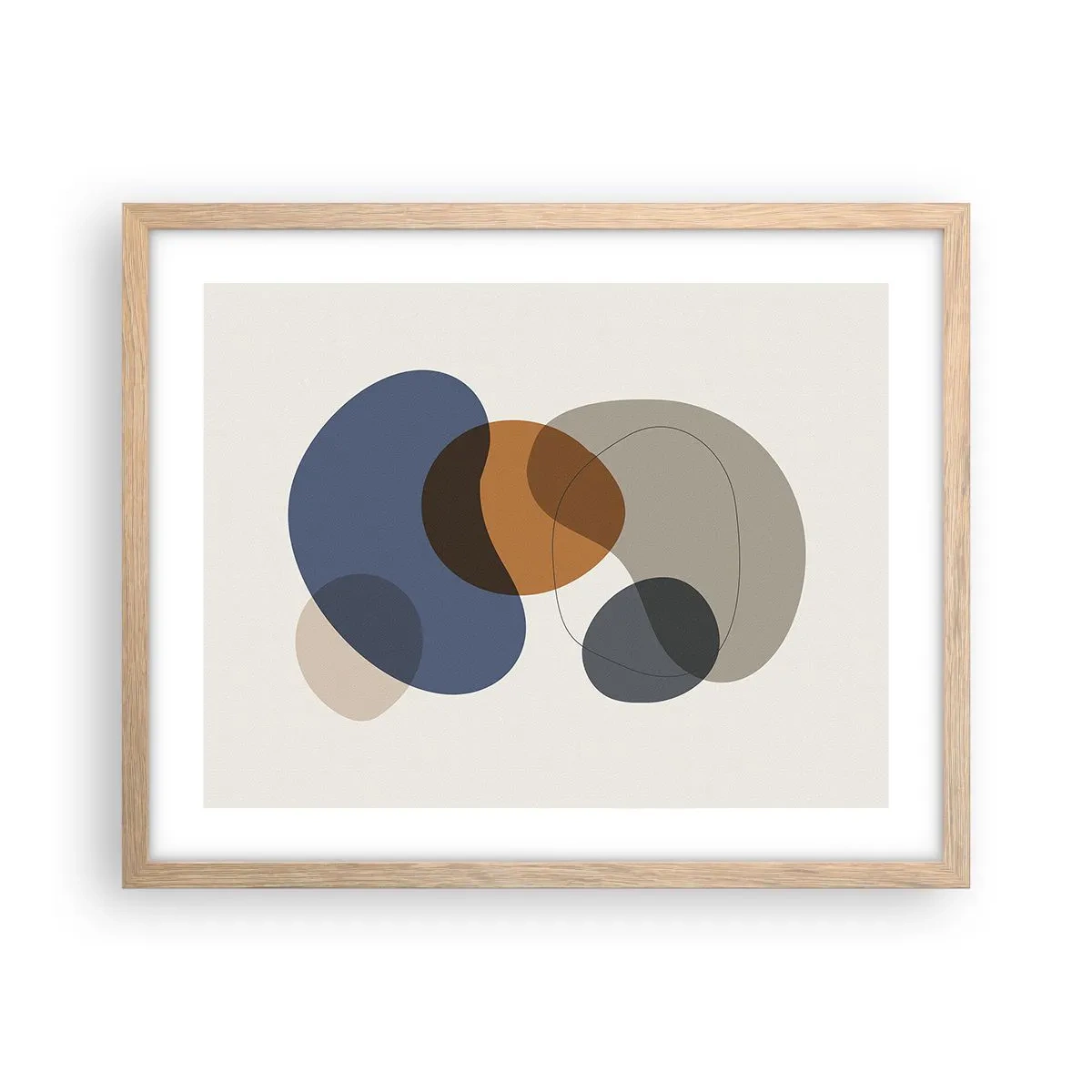 Plakát v rámu světlý dub - Kapky barev - 50x40 cm