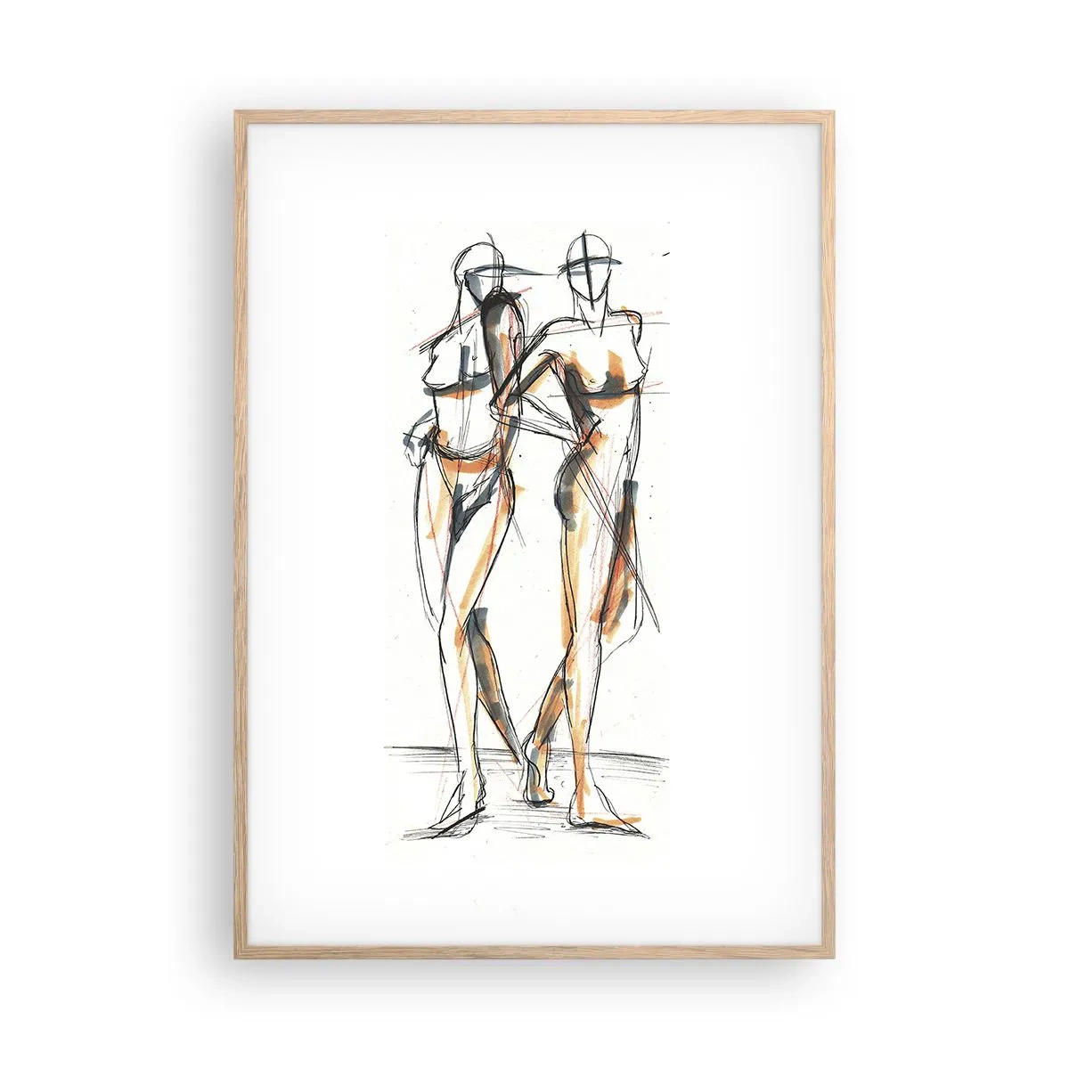 Plakát v rámu světlý dub - Studie šarmu - 70x100 cm