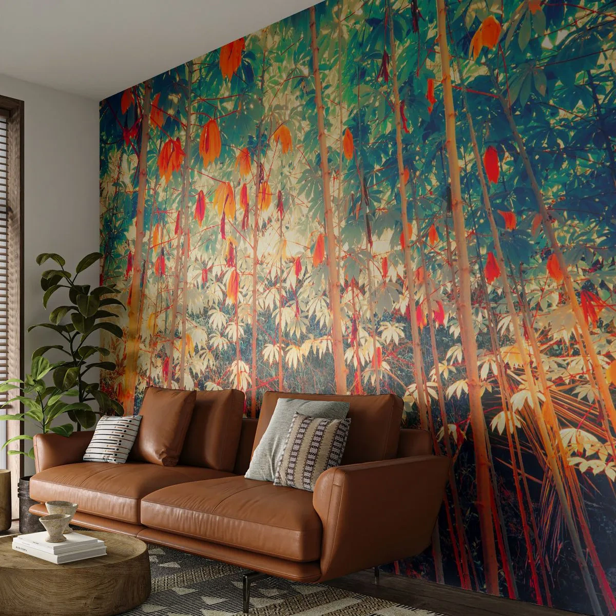 Fototapeta Premium Canvas - Tajný život listů - Tropický les, Příroda, Stromy - 250x175 cm