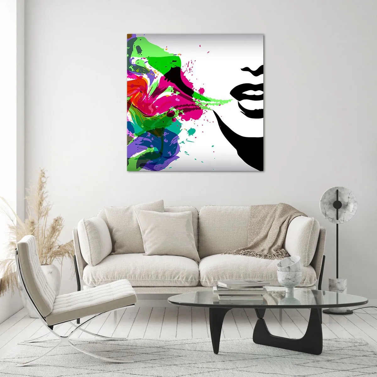 Obraz na skle - Vyprávění v barvách duhy - 60x60 cm