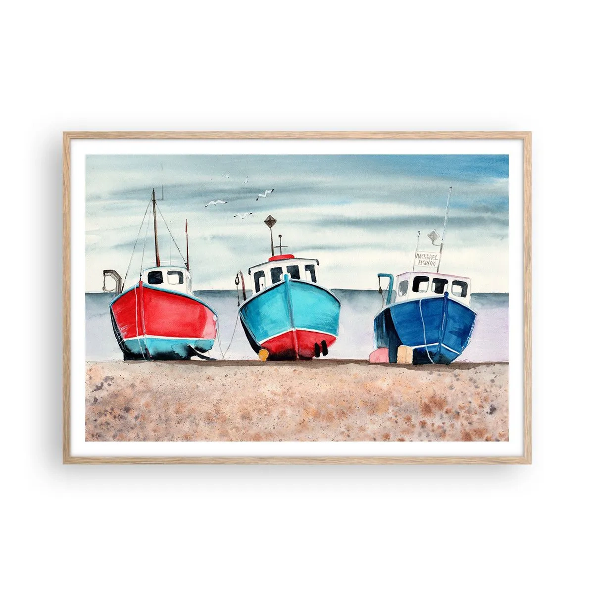 Plakát v rámu světlý dub - Připravené na úlovek - 100x70 cm