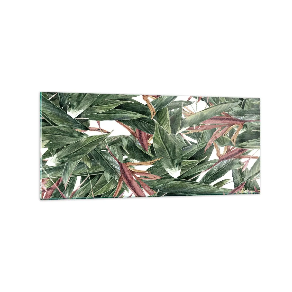 Obraz na skle - Smaragdově-liliové houští - 120x50 cm