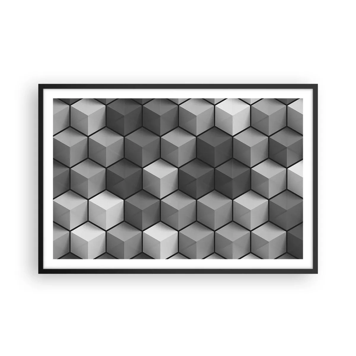 Plakát v černém rámu - Kubistické puzzle - 91x61 cm