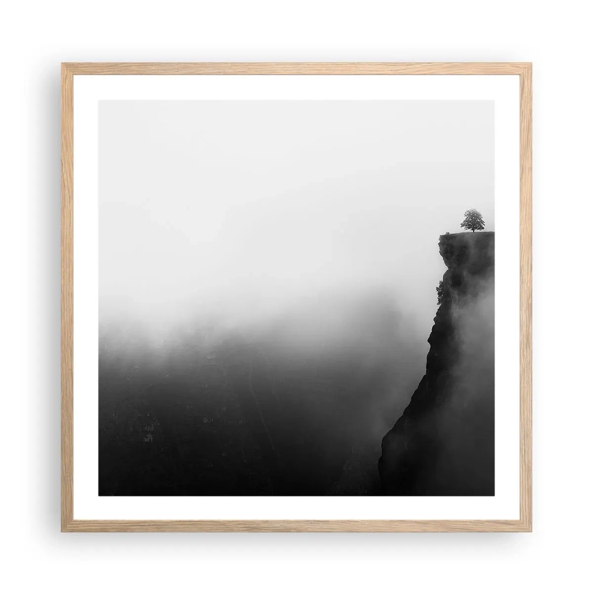 Plakát v rámu světlý dub - Na okraji světa - 60x60 cm