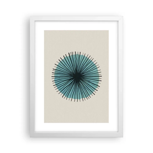 Plakát v bílém rámu - Zářící modrá - 30x40 cm