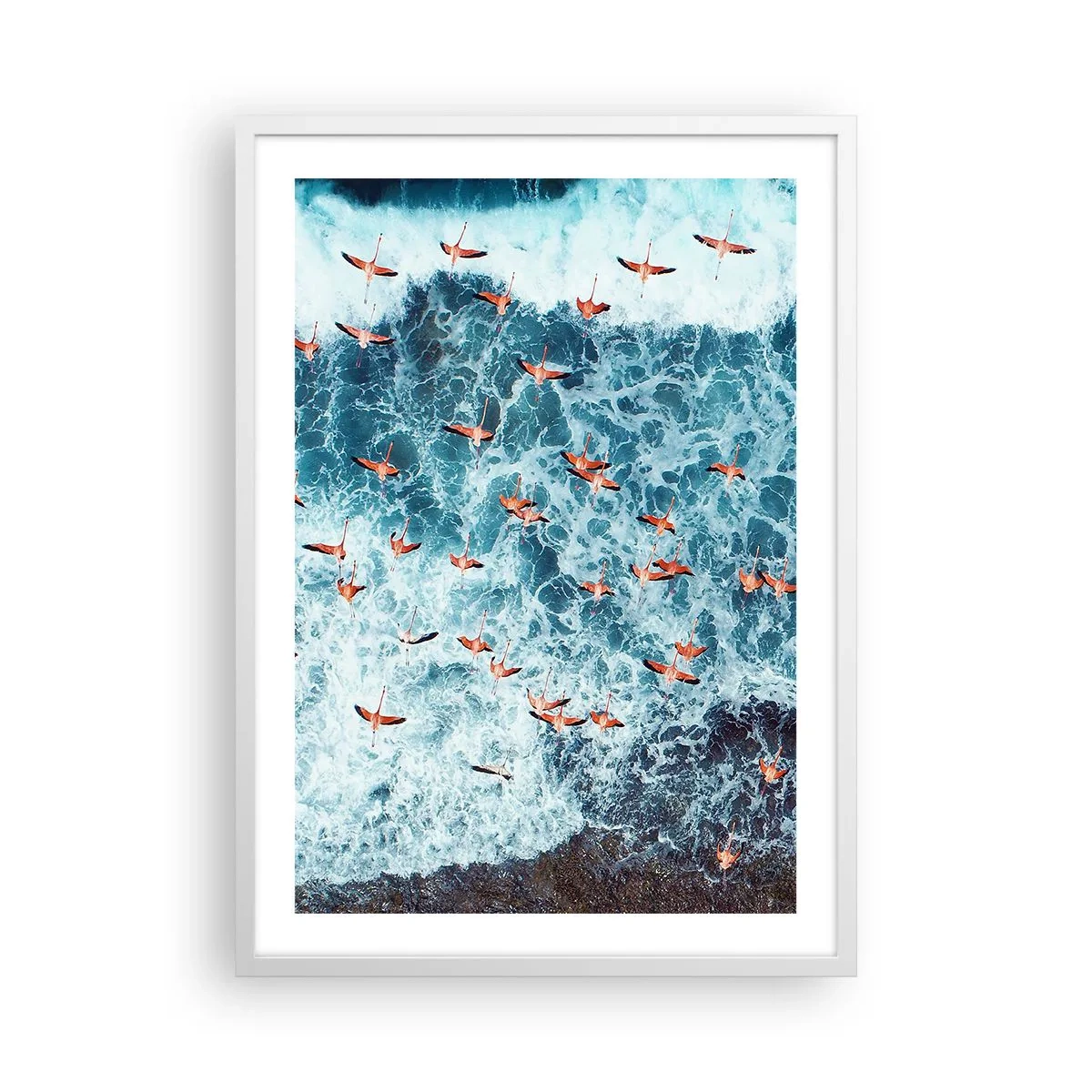 Plakát v bílém rámu - Přímořský průvod - 50x70 cm