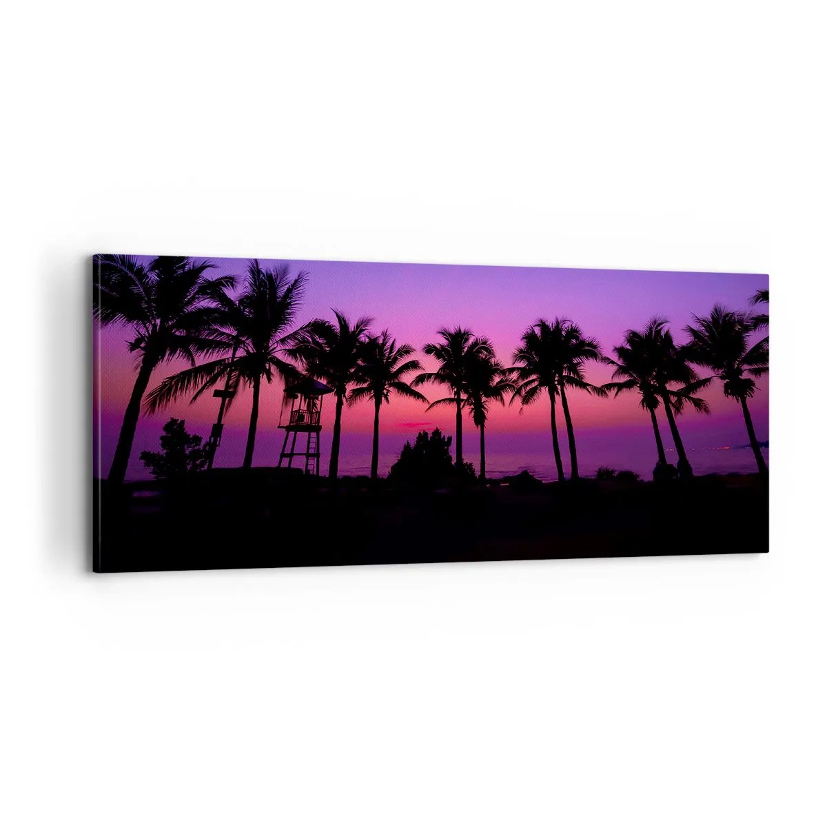Obraz na plátně - Večer pod palmami - 100x40 cm