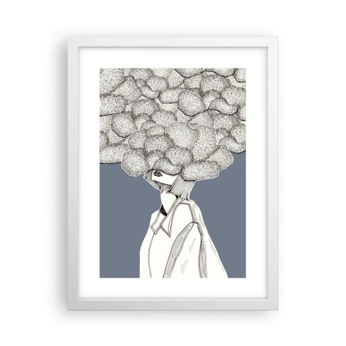 Plakát v bílém rámu - S hlavou v oblacích - 30x40 cm