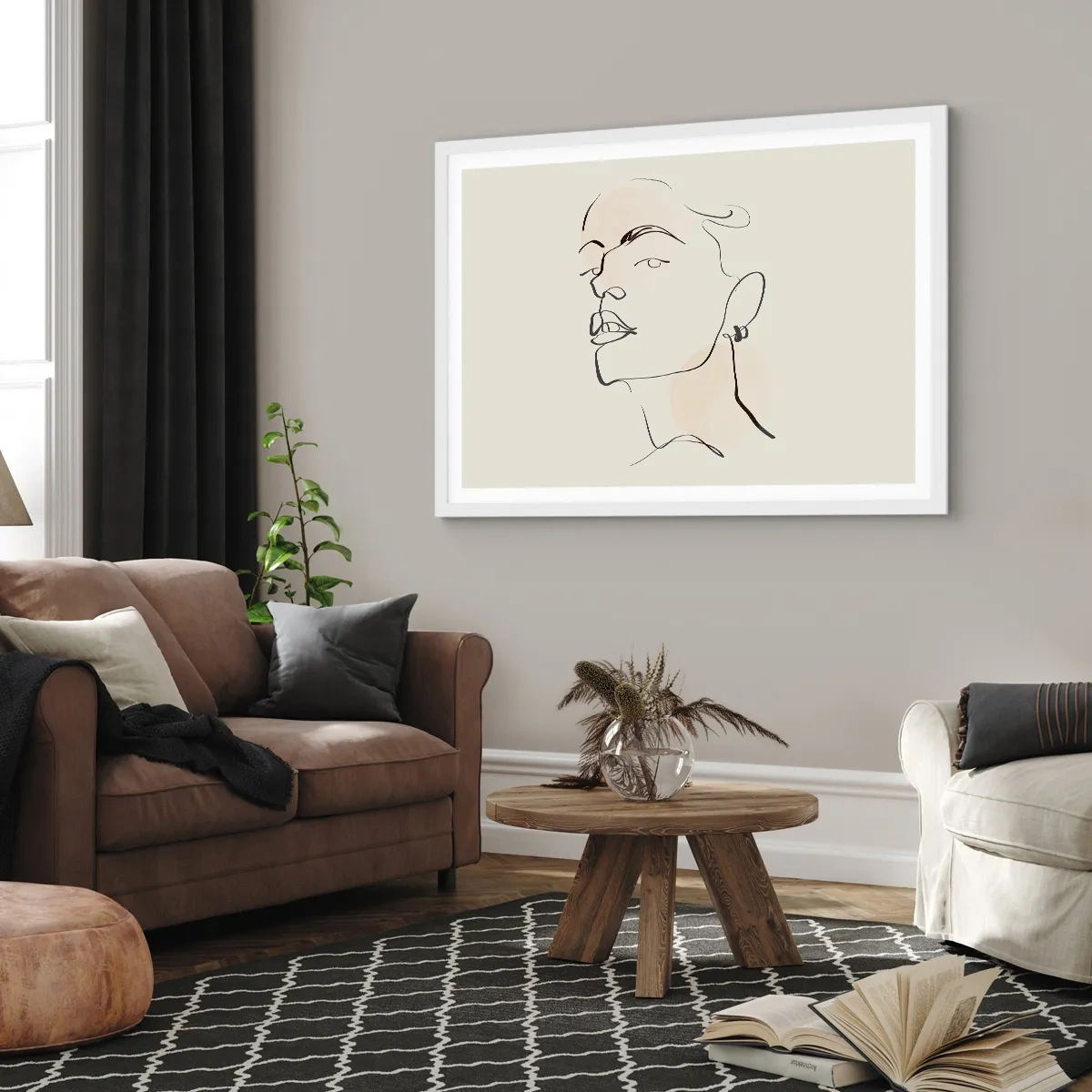 Plakát v bílém rámu - Hrdý pohled - 70x50 cm