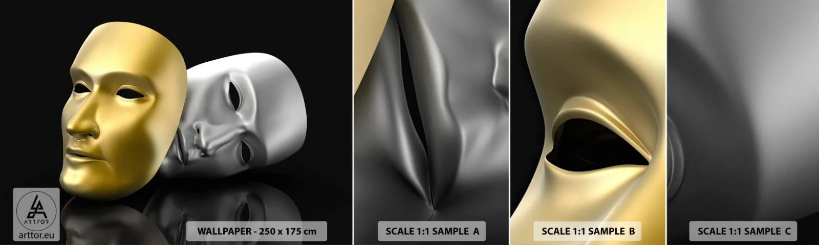 Fototapeta Vzorek Standard Eco - Život je divadlo - Kapuce, Kus, Divadlo - 100x30 cm